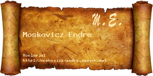 Moskovicz Endre névjegykártya